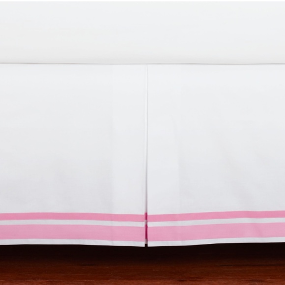 Harper Baby Bedding Crib Skirt (Pink/White) PBK - Picture 2 of 6